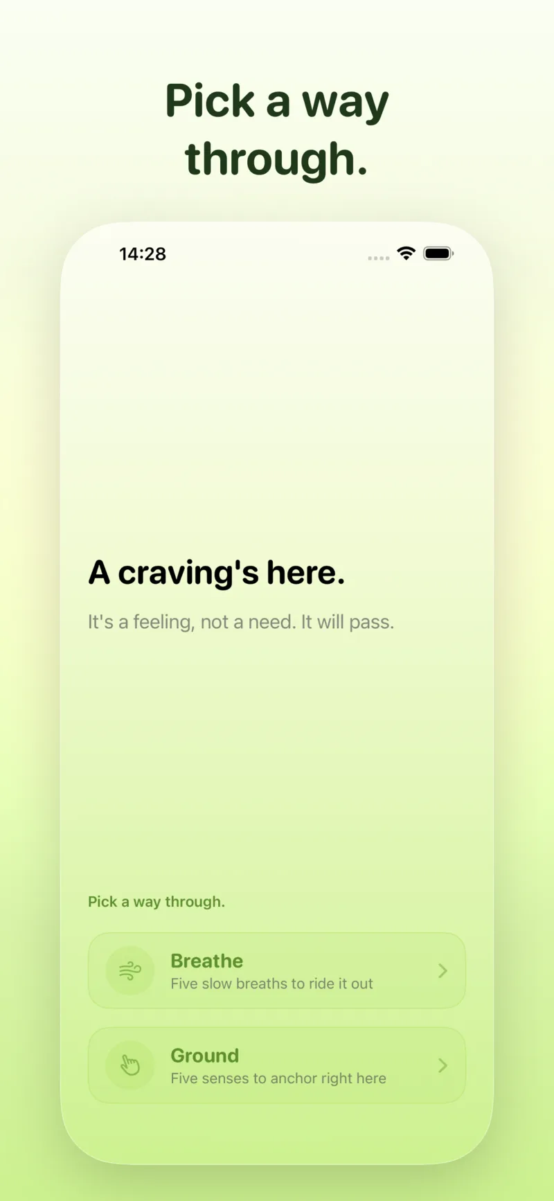 Pick a way through — breathe or ground.