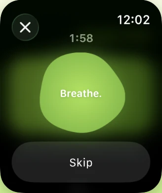 Apple Watch SOS — the blob and a calming line on your wrist.